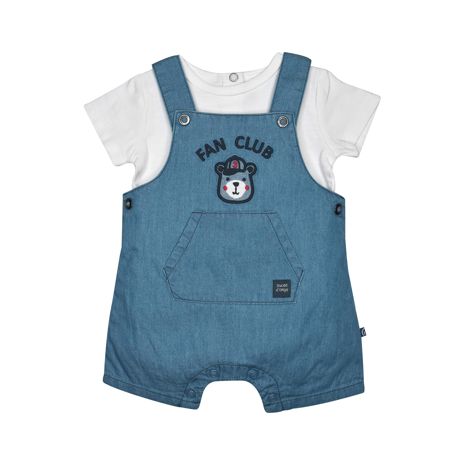 Tshirt salopette nagui jean court naissance, SUCRE D'ORGE