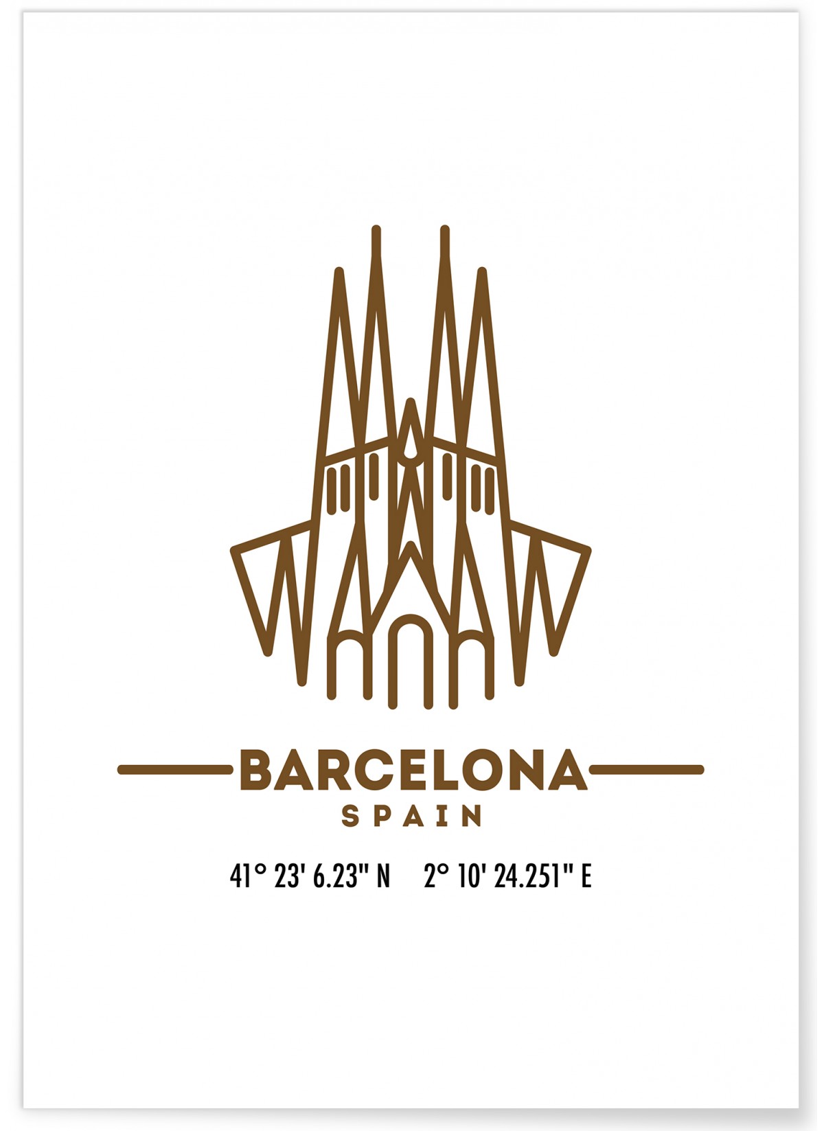 Poster Coordonnées Barcelone, L'AFFICHERIE
