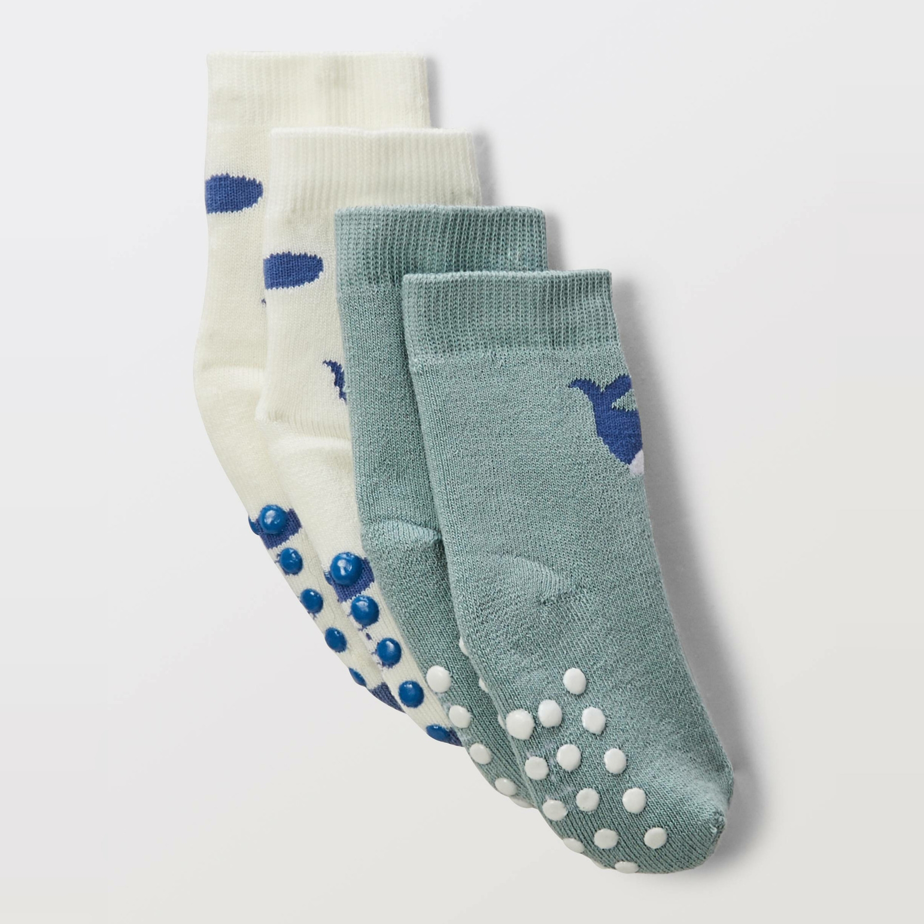 Lot de 2 paires de chaussettes antidérapante imprimées en coton BIO GOTS, BOUT'CHOU