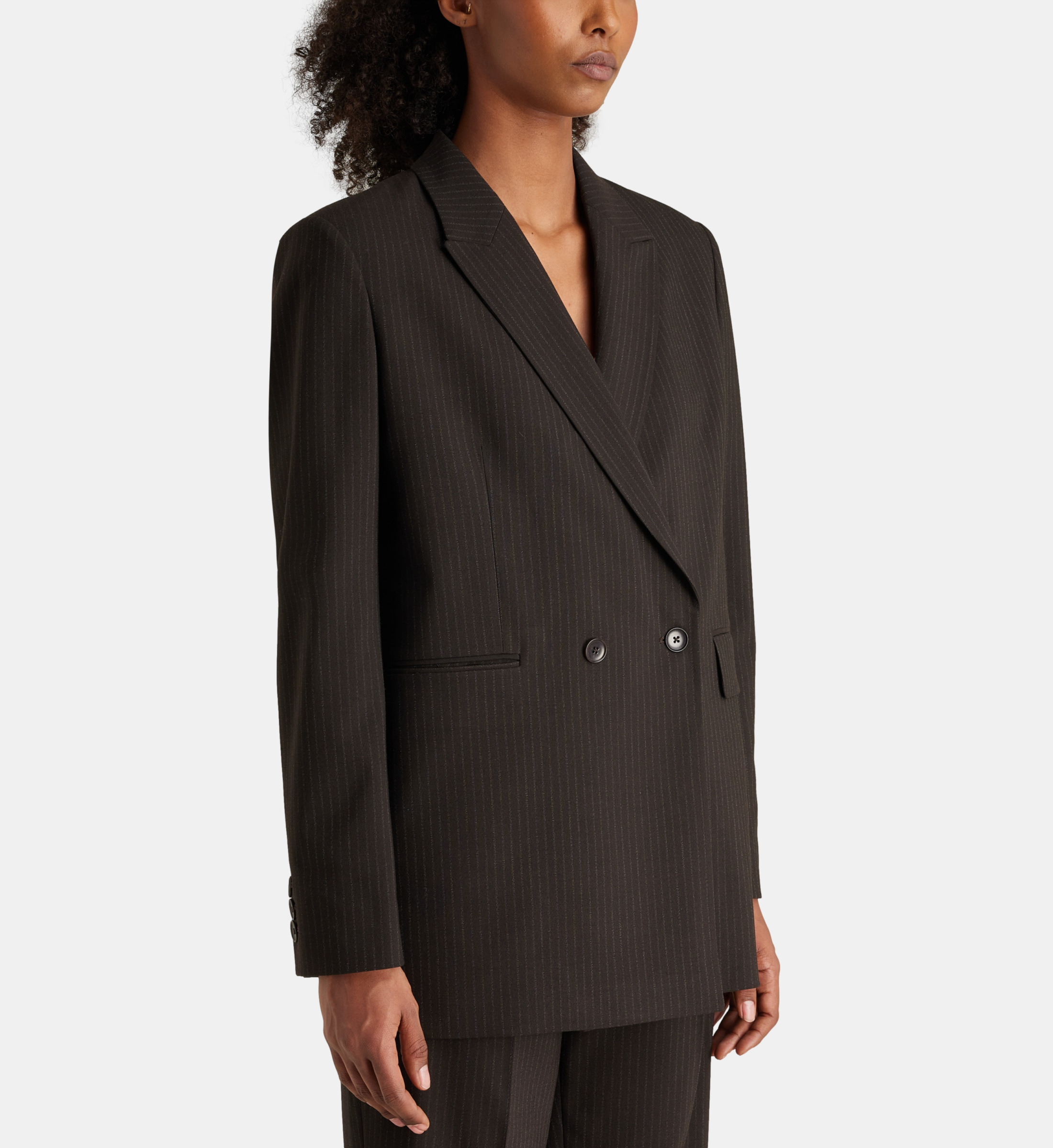 Veste de tailleur droite kang à rayures recyclée, JODHPUR
