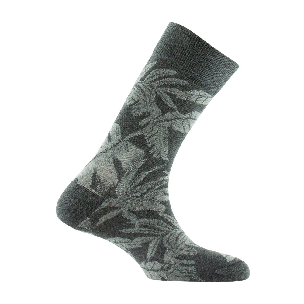 Mi-chaussettes en coton motif tropical MADE IN FRANCE, KINDY