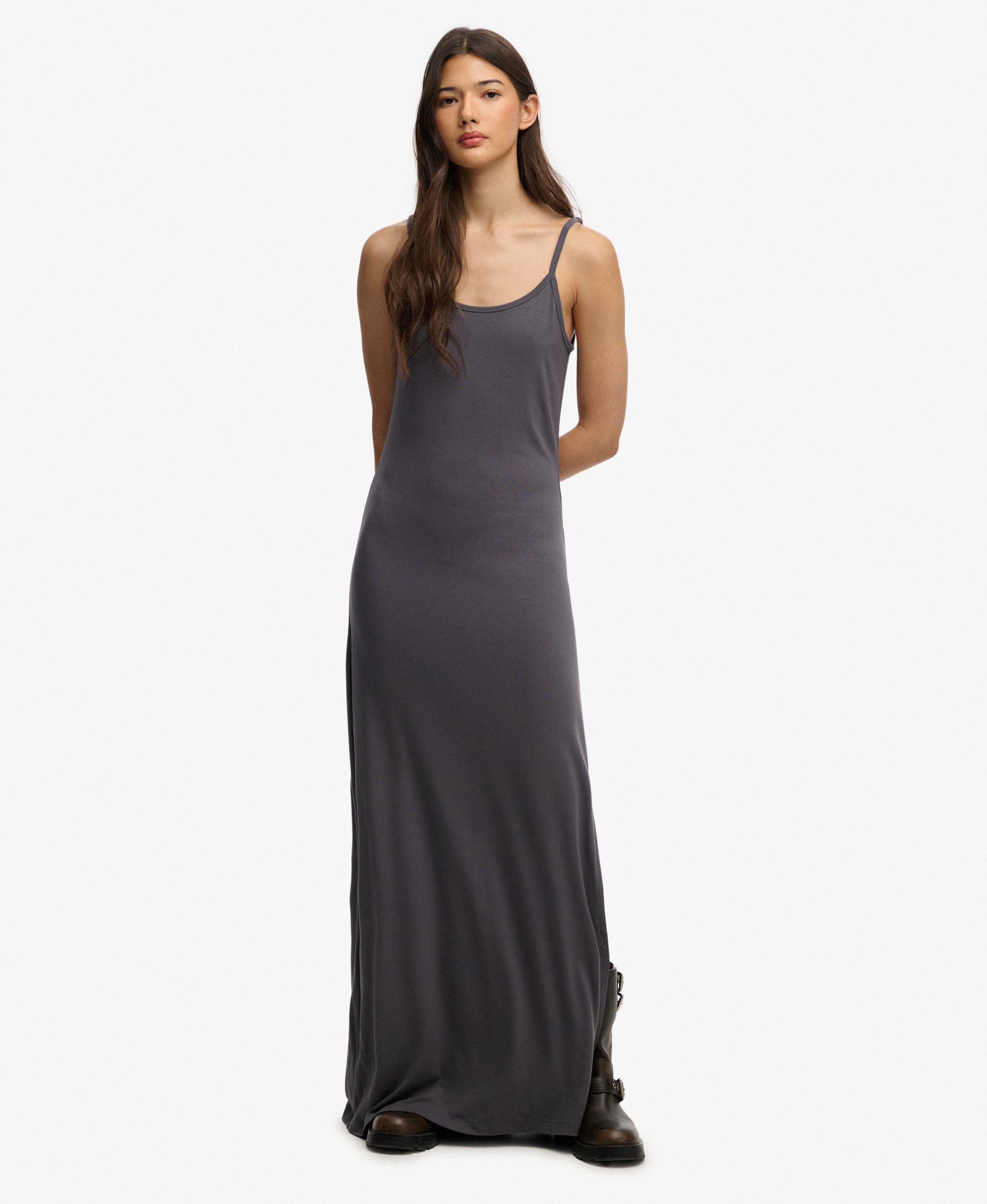 Robe Longue à Bretelles Fines en Jersey, SUPERDRY