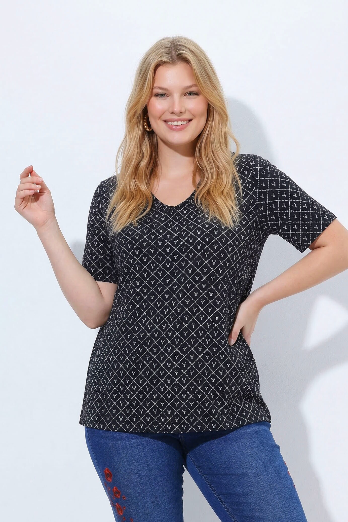 T-shirt motif bois de cerf, ULLA POPKEN