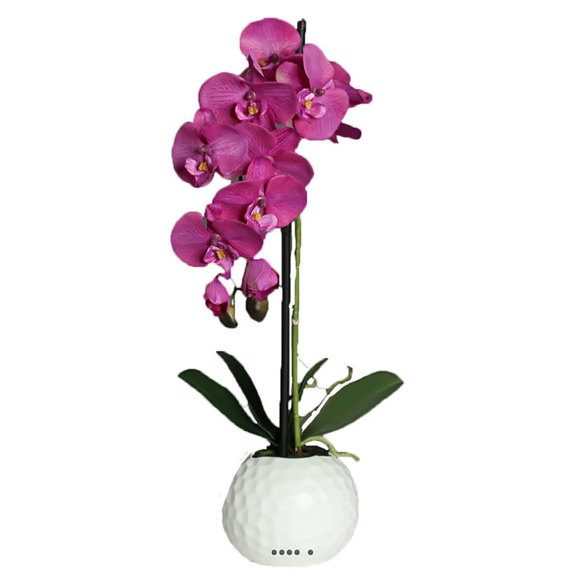 Orchidee artificielle Pourpre1 hampe en pot, ARTIFICIELLES