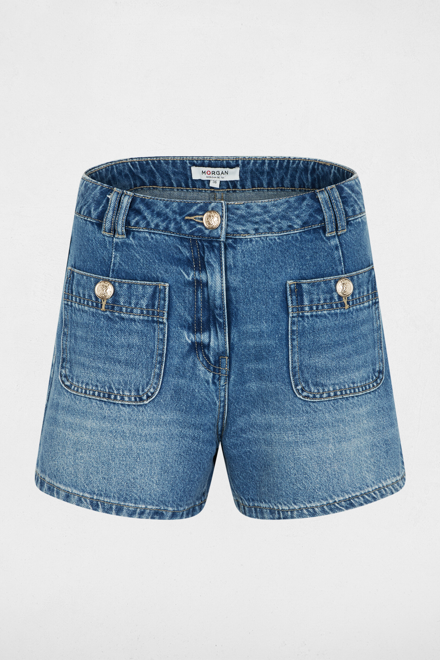 Short slim en jean, MORGAN