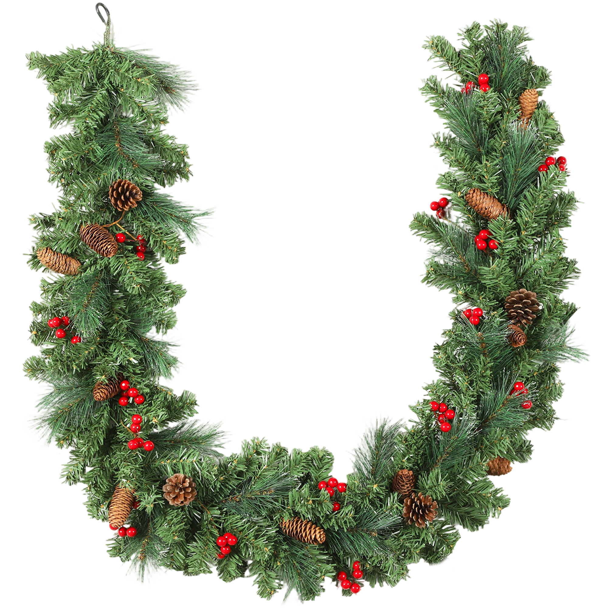 Guirlande de Noël Plastique Vert, HOMCOM