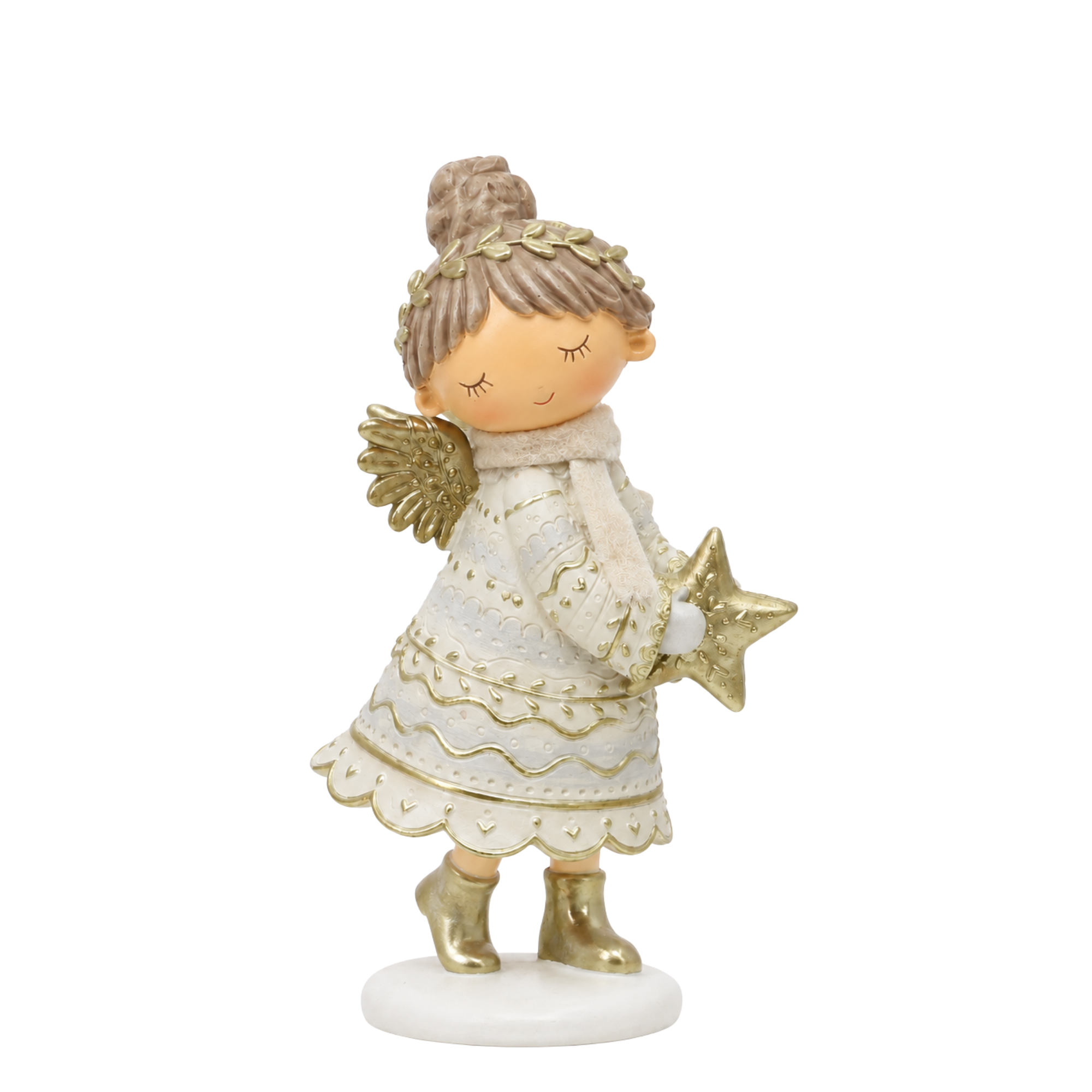 Figurine ange à l'étoile de noël décorative artificielle H20 ELFIE, SIA