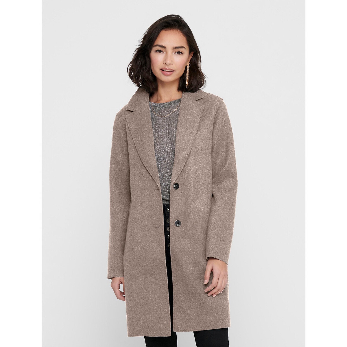 Manteau only gris best sale chiné