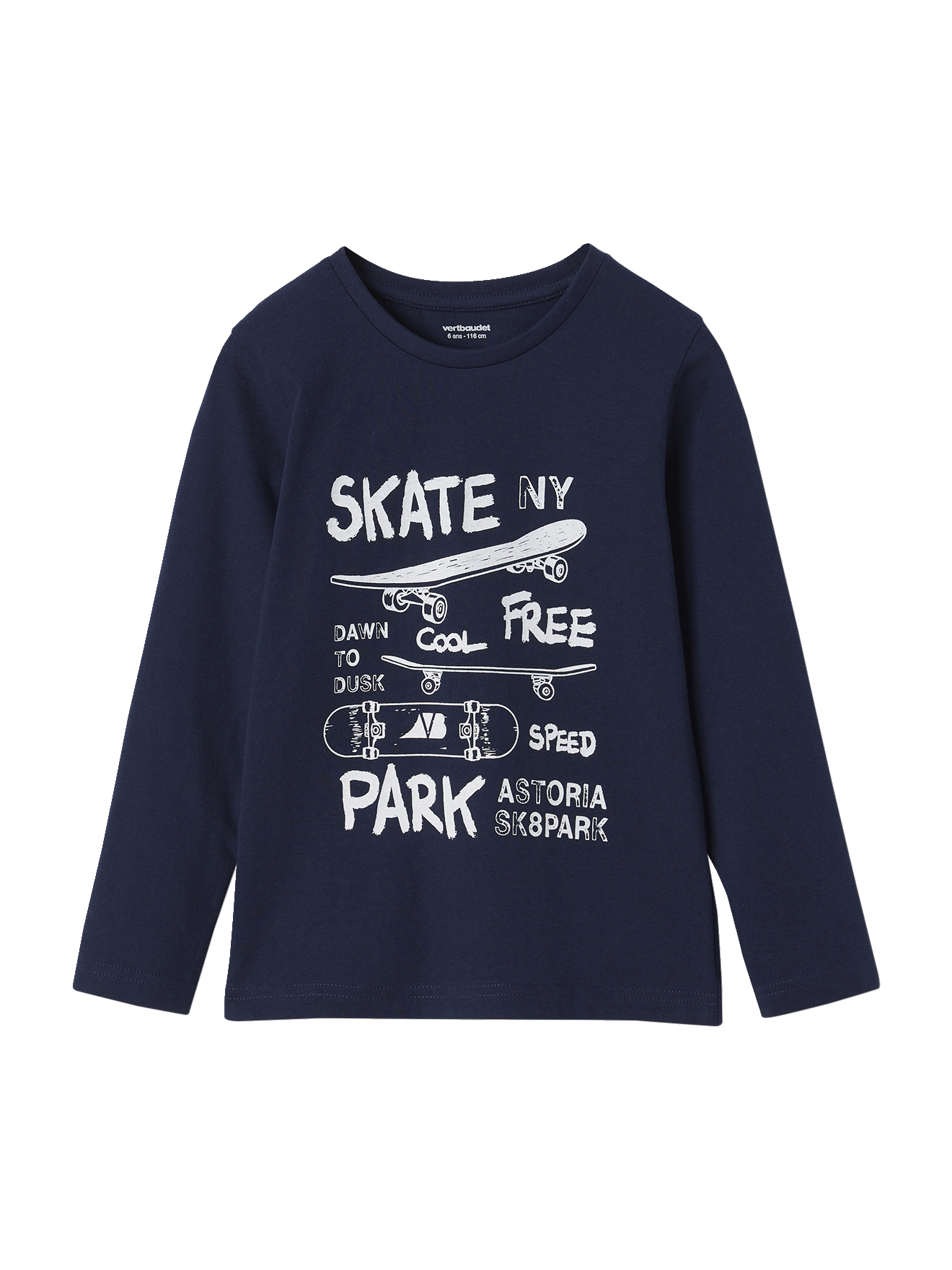 Tee-shirt imprimé manches longues, VERTBAUDET