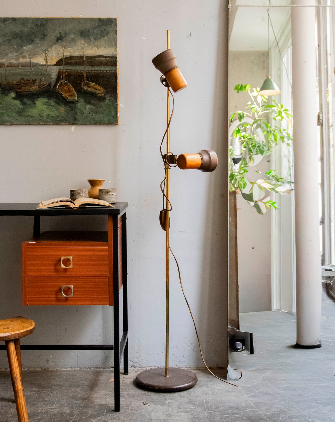 Lampe mid-century aux têtes pivotantes Suzanne N°639 - Bon état, DEBONGOUT