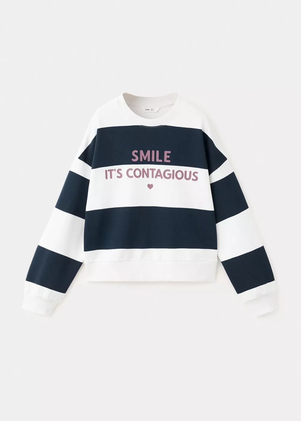 Sweat rayé phrase imprimée, MANGO KIDS