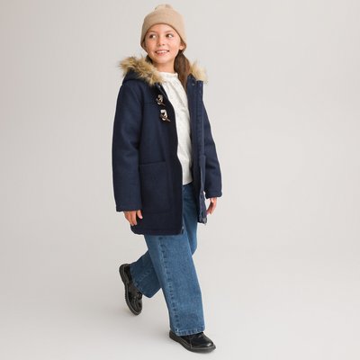 Duffle Coat with Faux Fur Hood LA REDOUTE COLLECTIONS