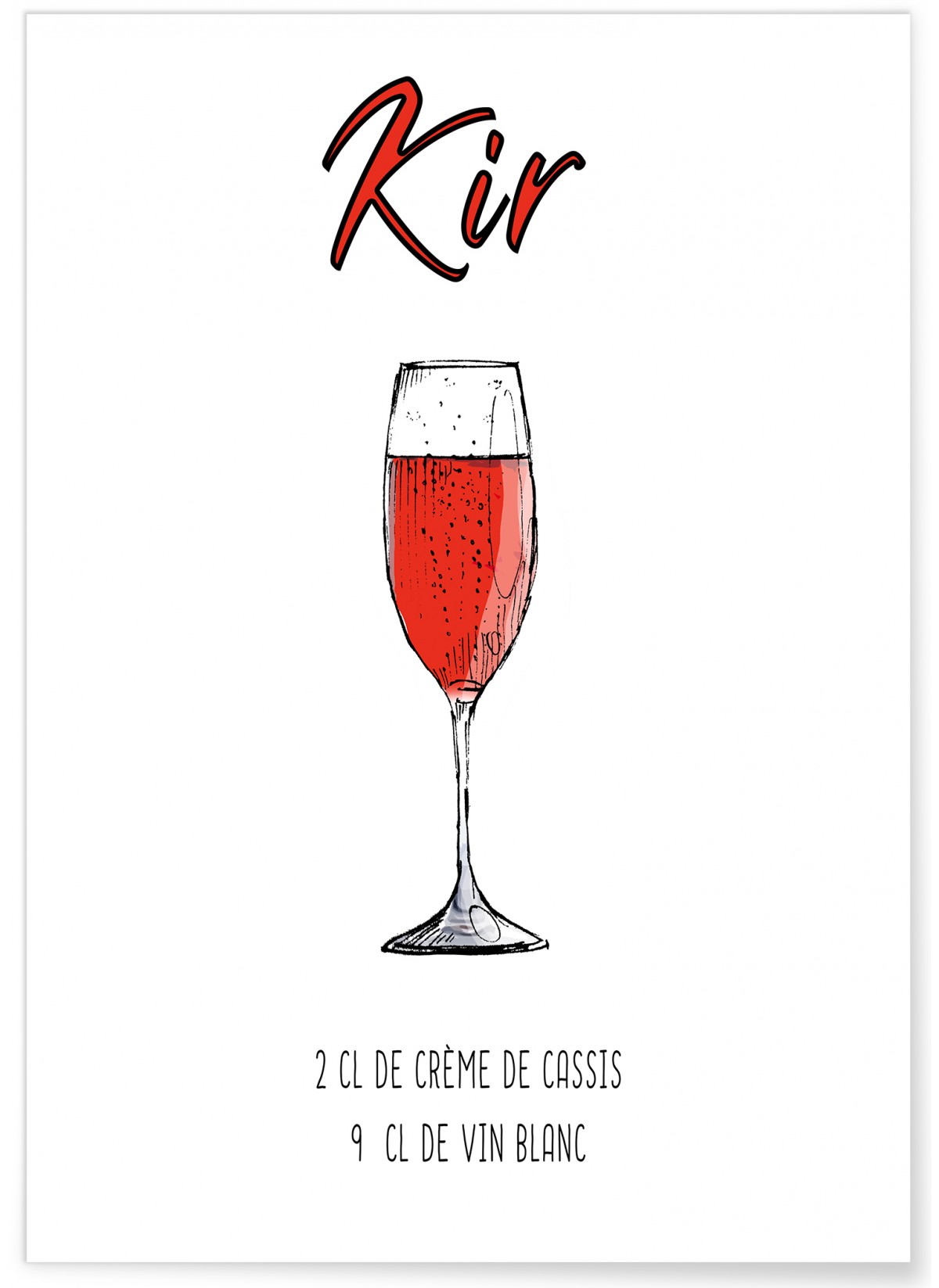 Affiche Cocktail Kir, L'AFFICHERIE