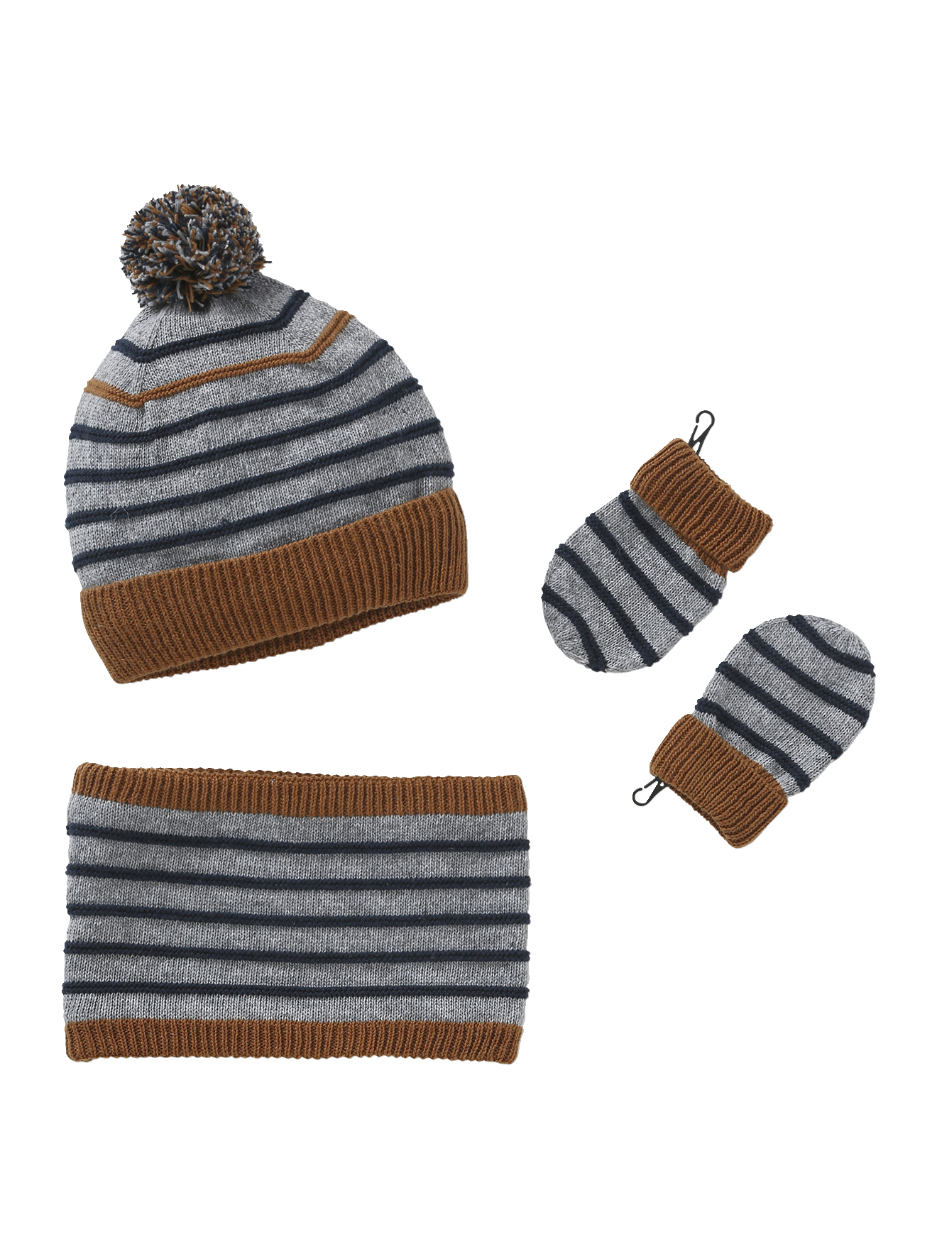 Ensemble marin bonnet + snood + moufles, VERTBAUDET