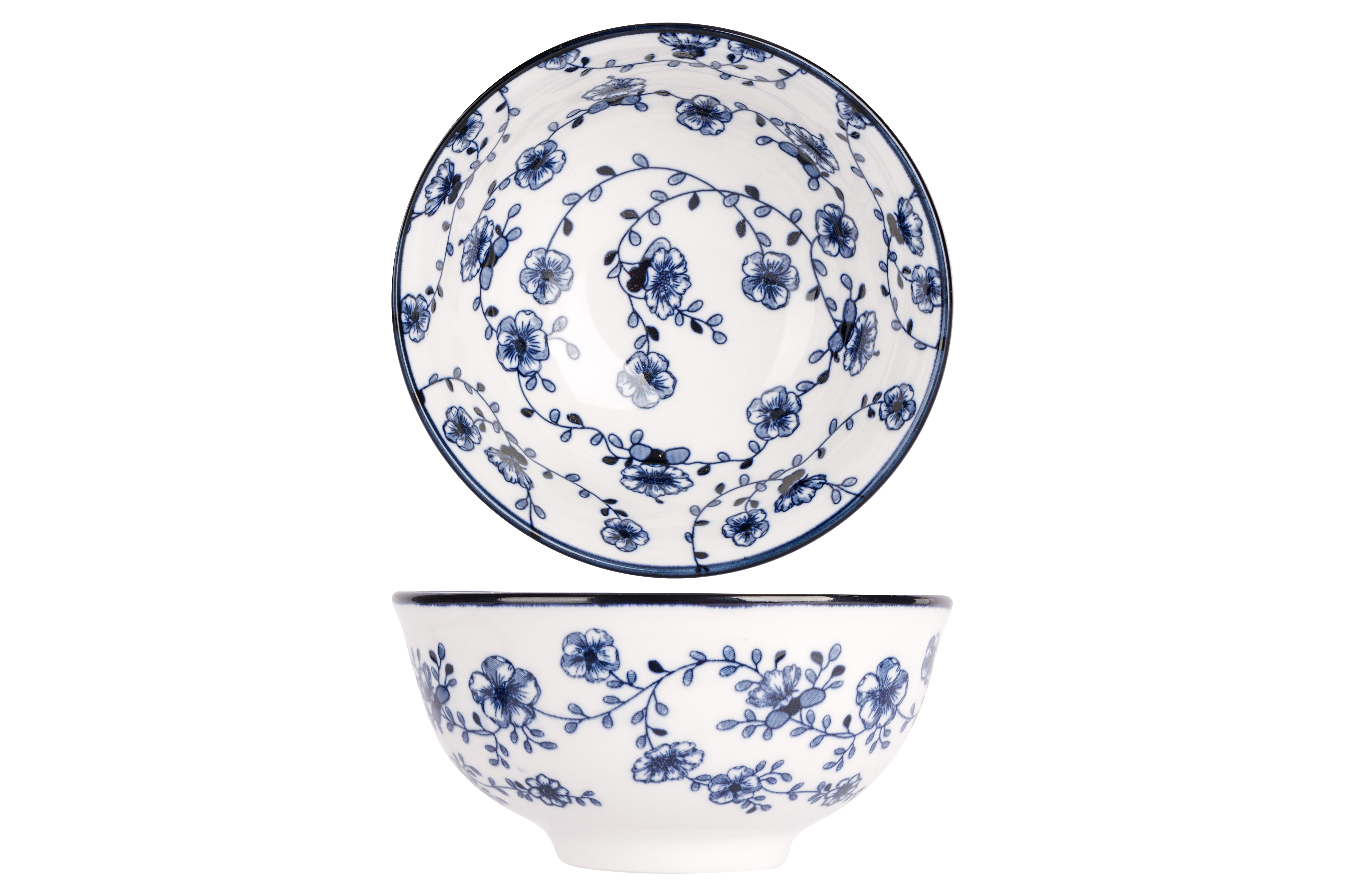 Lot de 4 Bols en porcelaine, FLOR AZUL, COSY&TRENDY