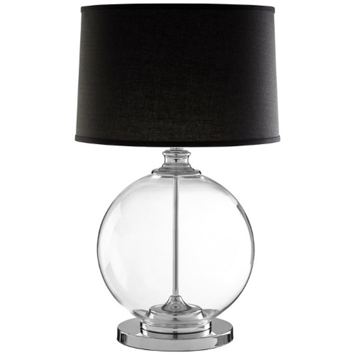 Medium Glass Orb With Linen Shade Table Lamp Black So Home La Redoute Medium Glass Orb With Linen Shade Table, Glass Light Shades For Table Lamps