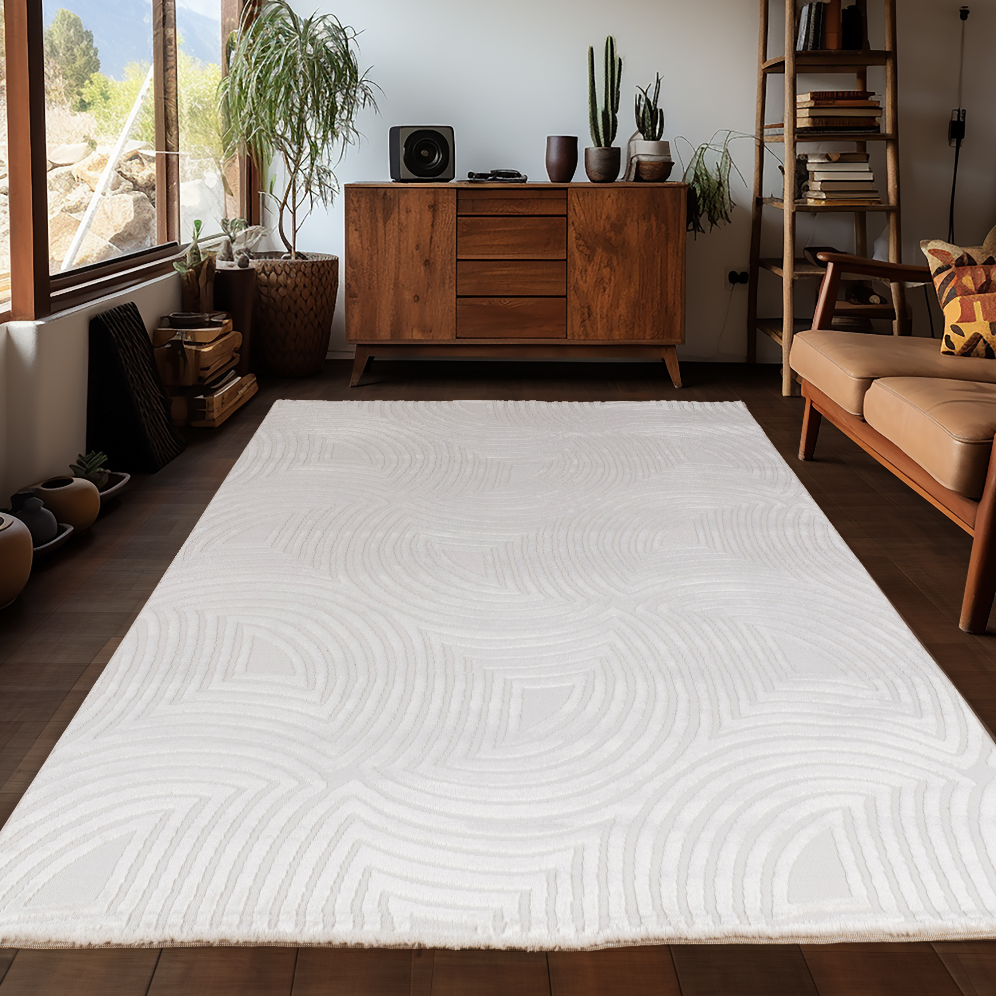 Tapis de salon à relief géométrique OIA, NAZAR RUGS