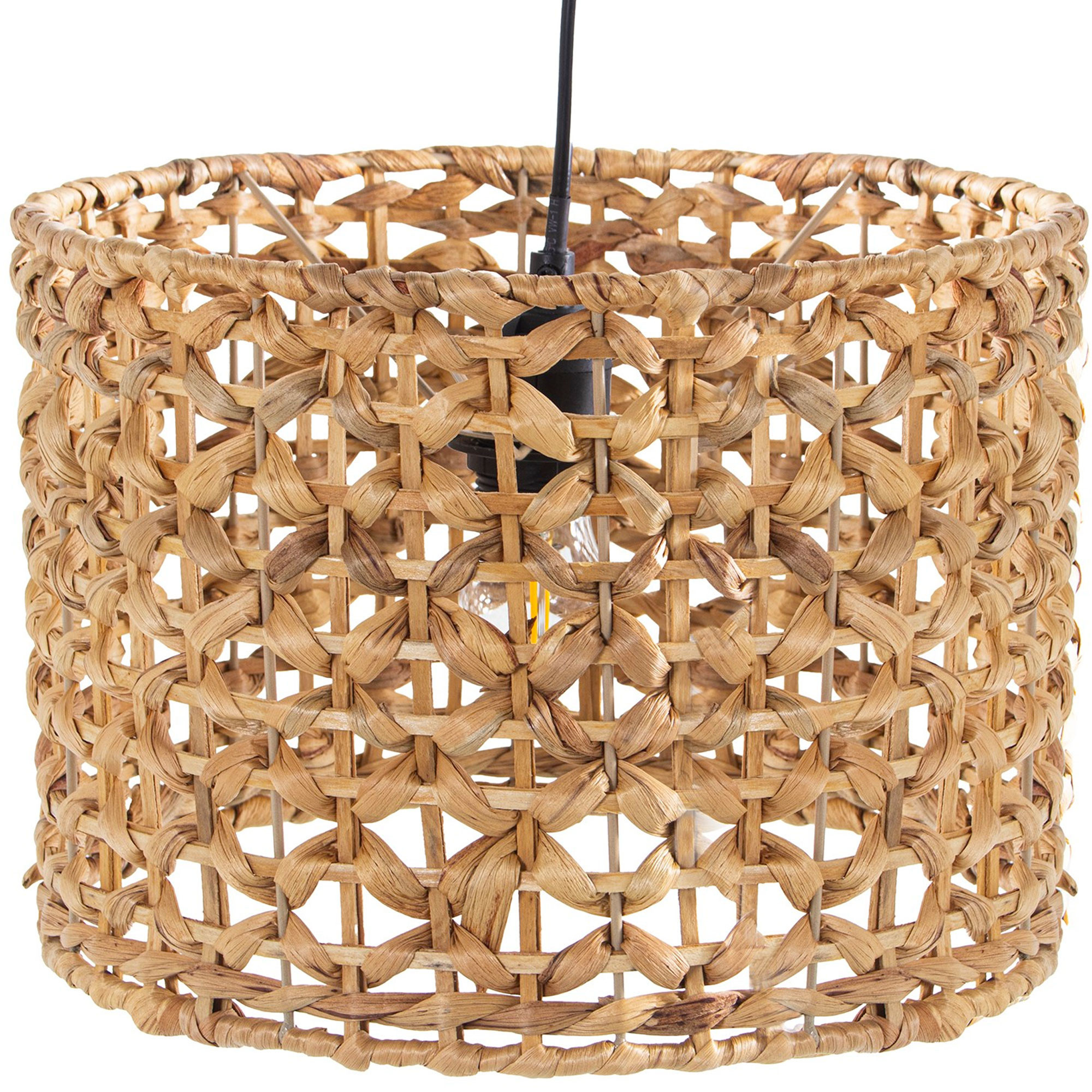 Suspension en métal et osier 31x31x21cm, WADIGA