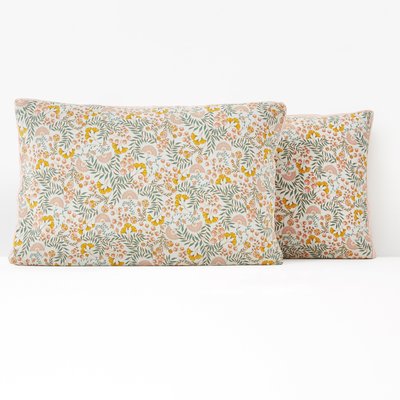 Majari Floral Washed Cotton Pillowcase LA REDOUTE INTERIEURS