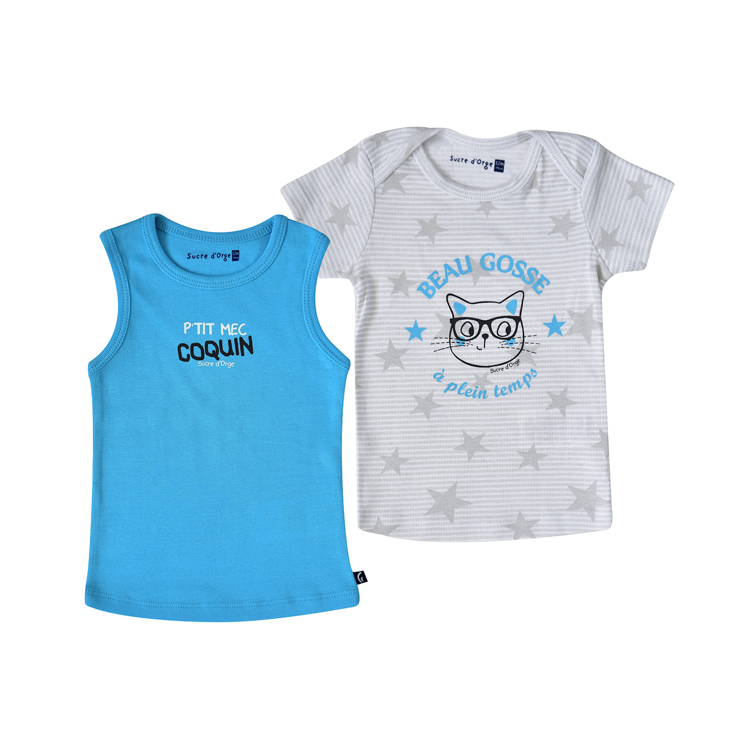 Lot de 2 tee shirts garcon evedni, SUCRE D'ORGE