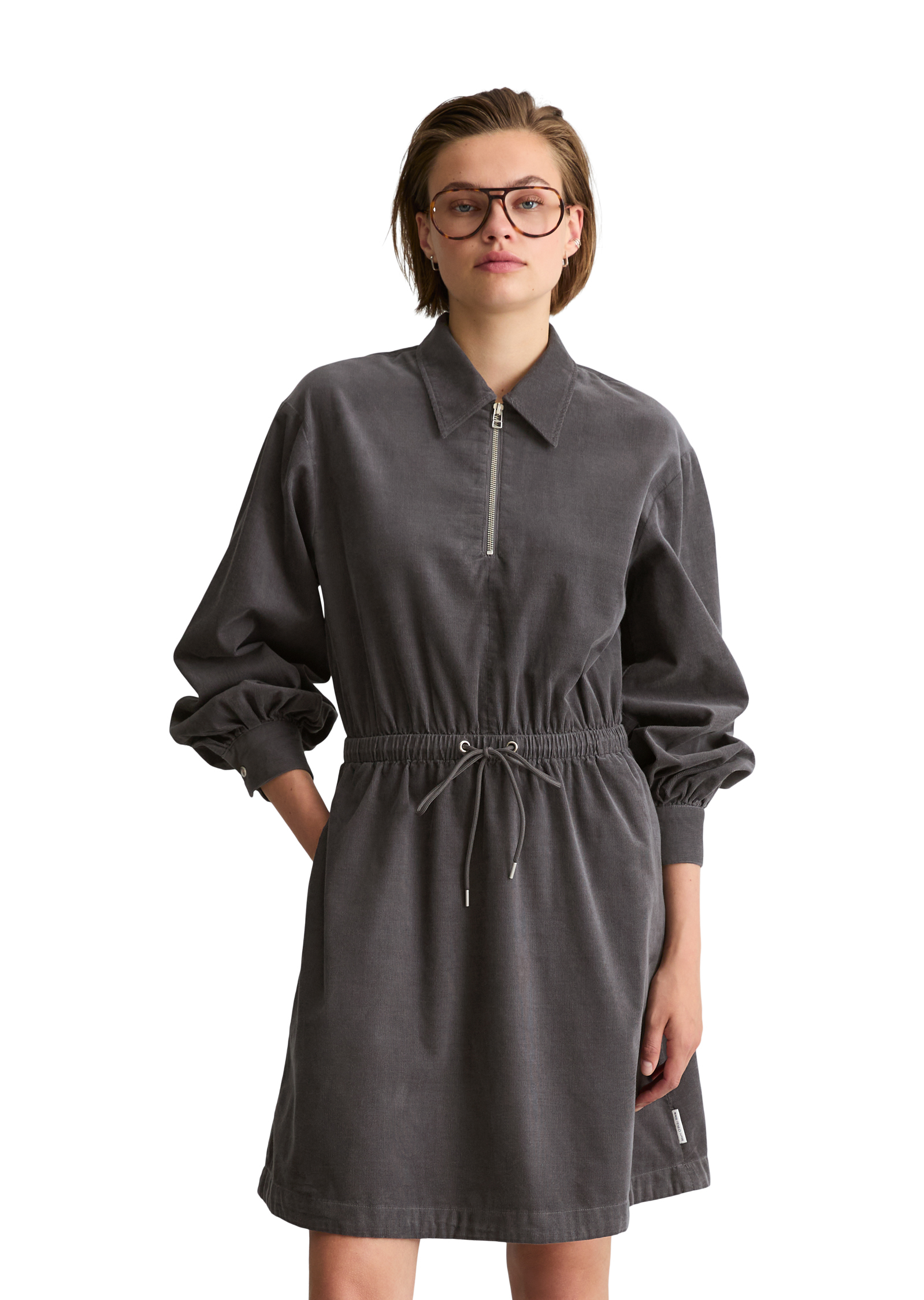 Robe en velours côtelé fin, coupe classique en coton biologique, MARC O’POLO DENIM