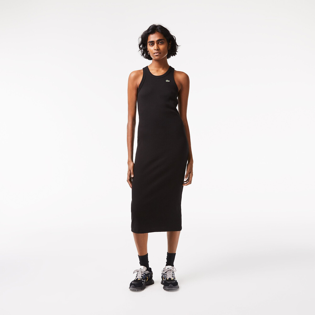 Robe debardeur en coton noir Lacoste La Redoute