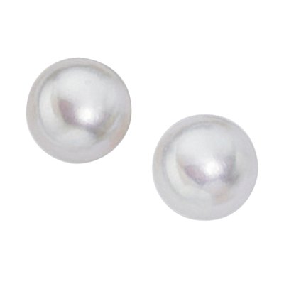 Sterling Silver White Freshwater Pearl Stud Earrings BEGINNINGS