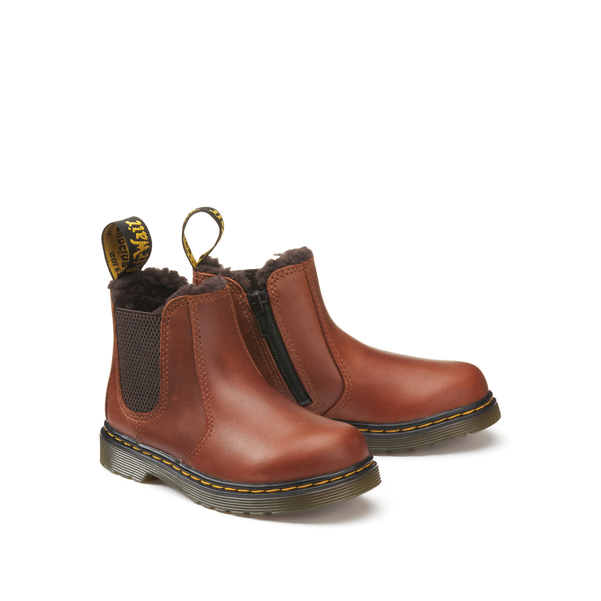 Botas chelsea forro em pelo 2976 leonore castanho Dr. Martens