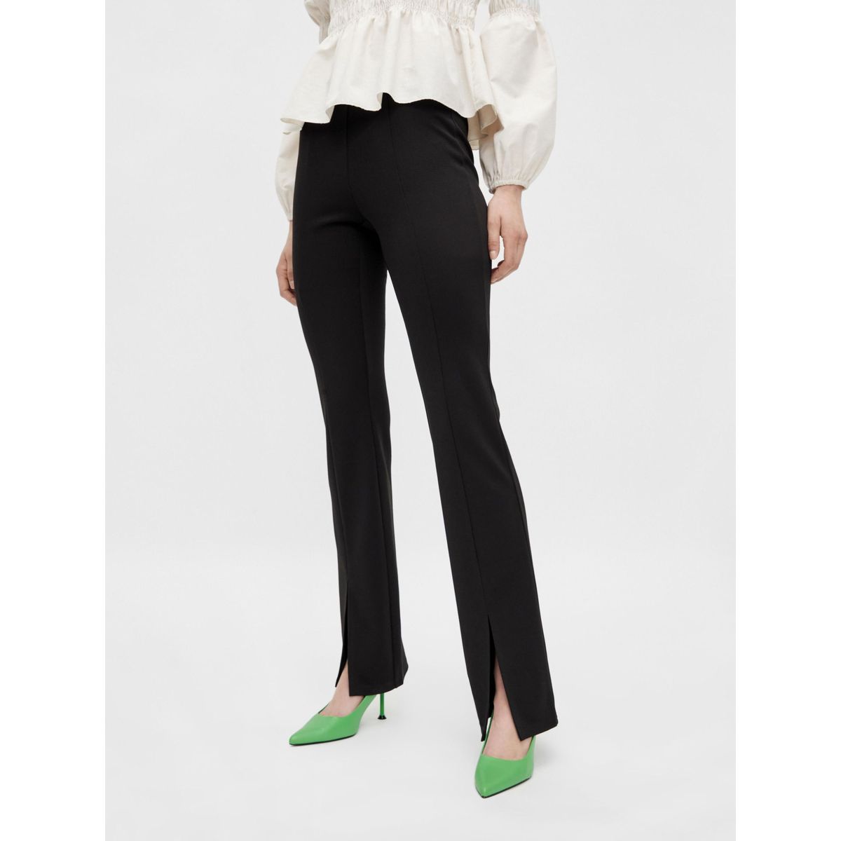 Pantalon noir shop fente avant