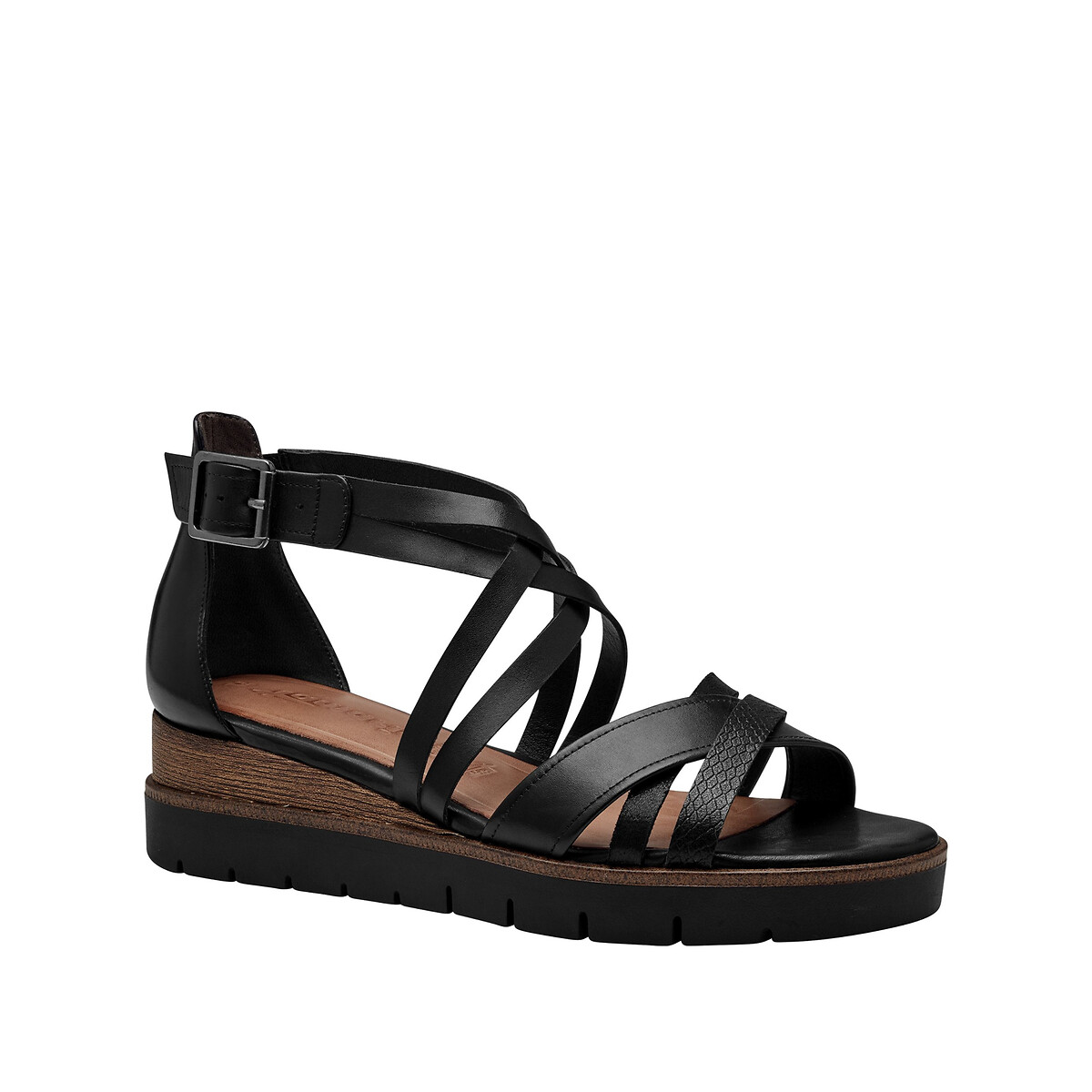 Womens black wedge sandals 2025
