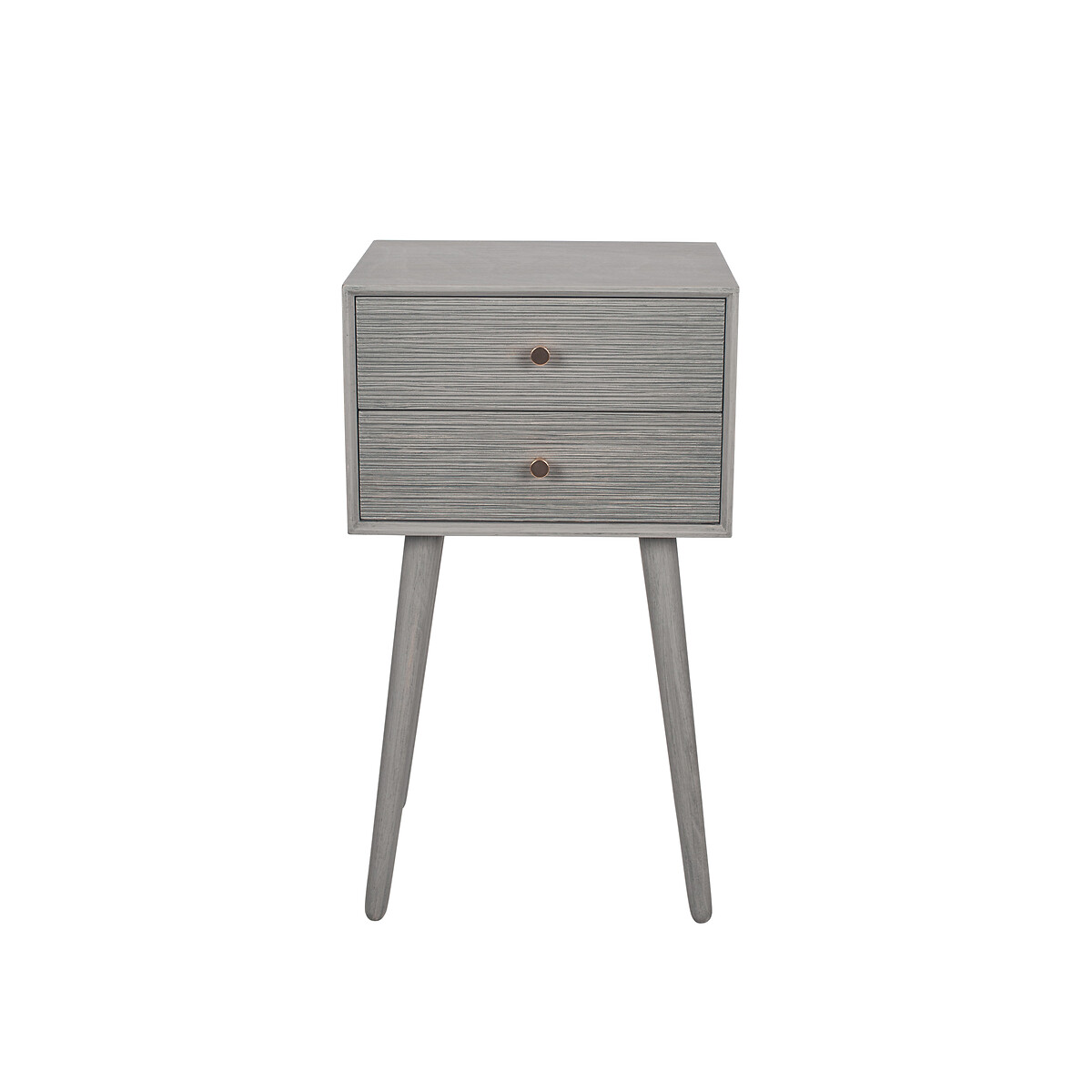 Scandi textured wood 2 drawer bedside table, grey, So'home | La Redoute