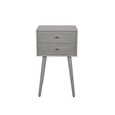 Scandi Textured Wood 2 Drawer Bedside Table SO'HOME