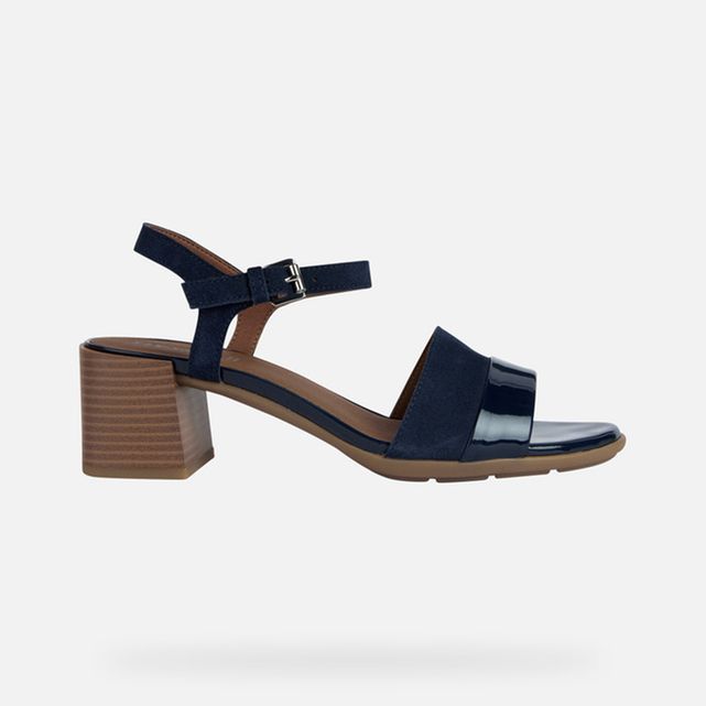 Sandales talons bleu top marine