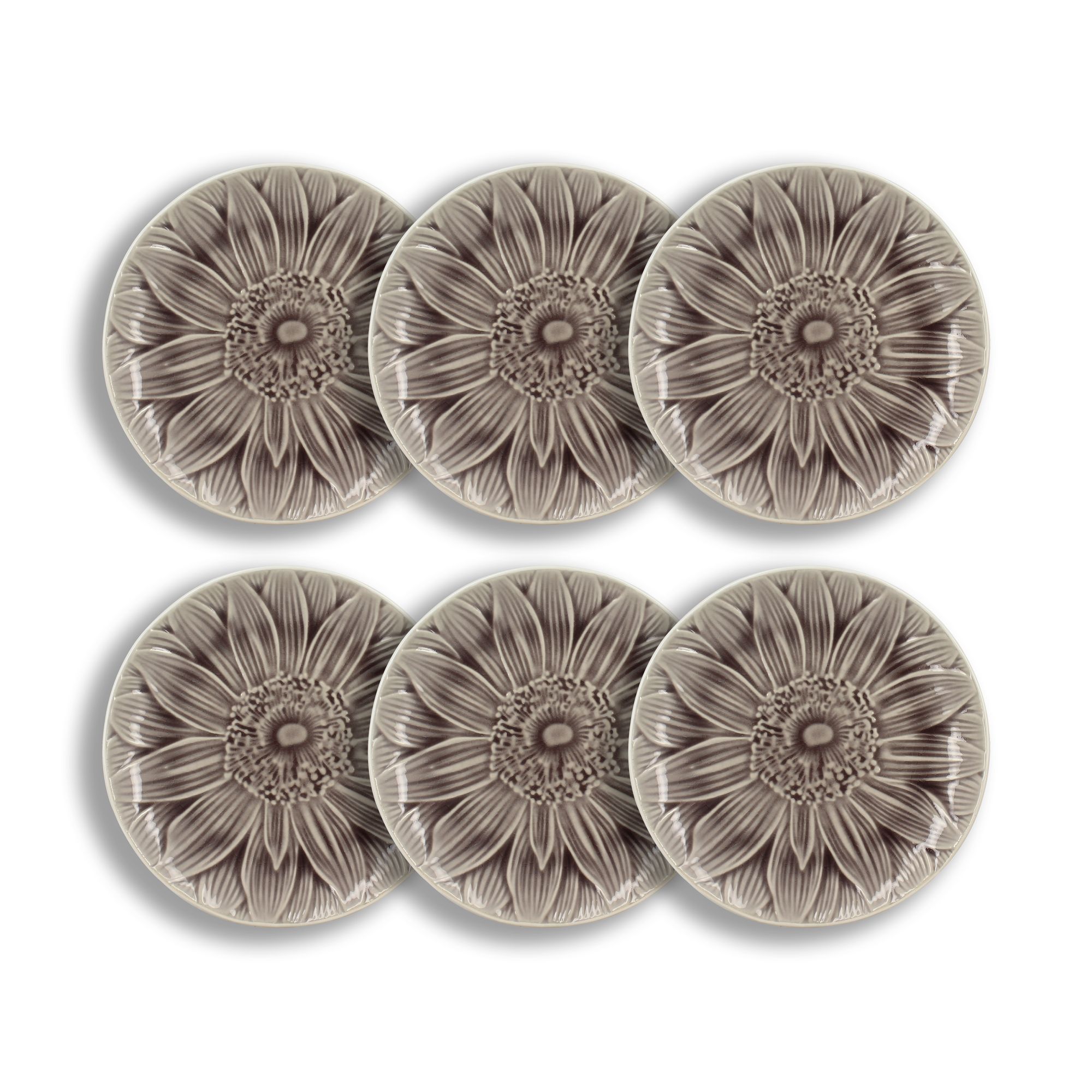 Lot de 6 assiettes à desserts 20,5cm en grès, NOVA, OGO LIVING