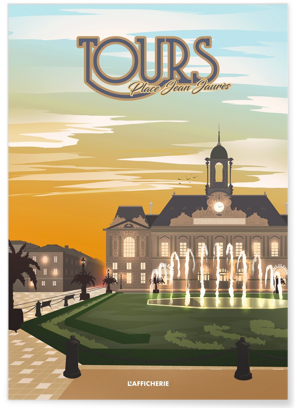 Affiche ville Tours : Jean Jaurès, L'AFFICHERIE