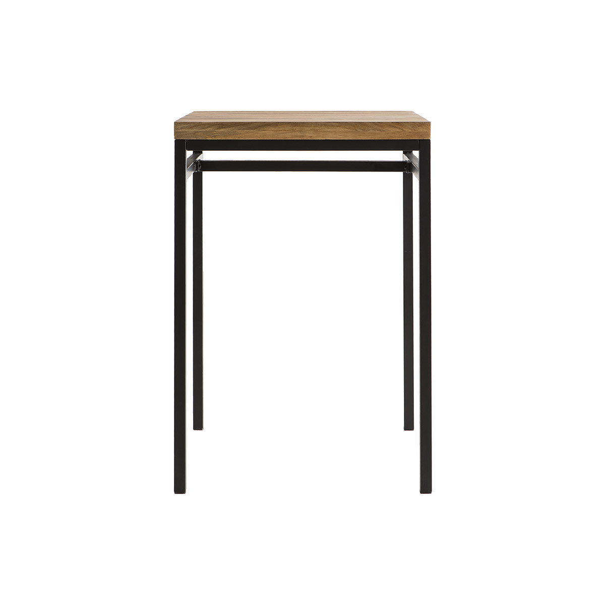 Table haute carrée en manguier massif et métal noir L70 cm YPSTER, MILIBOO