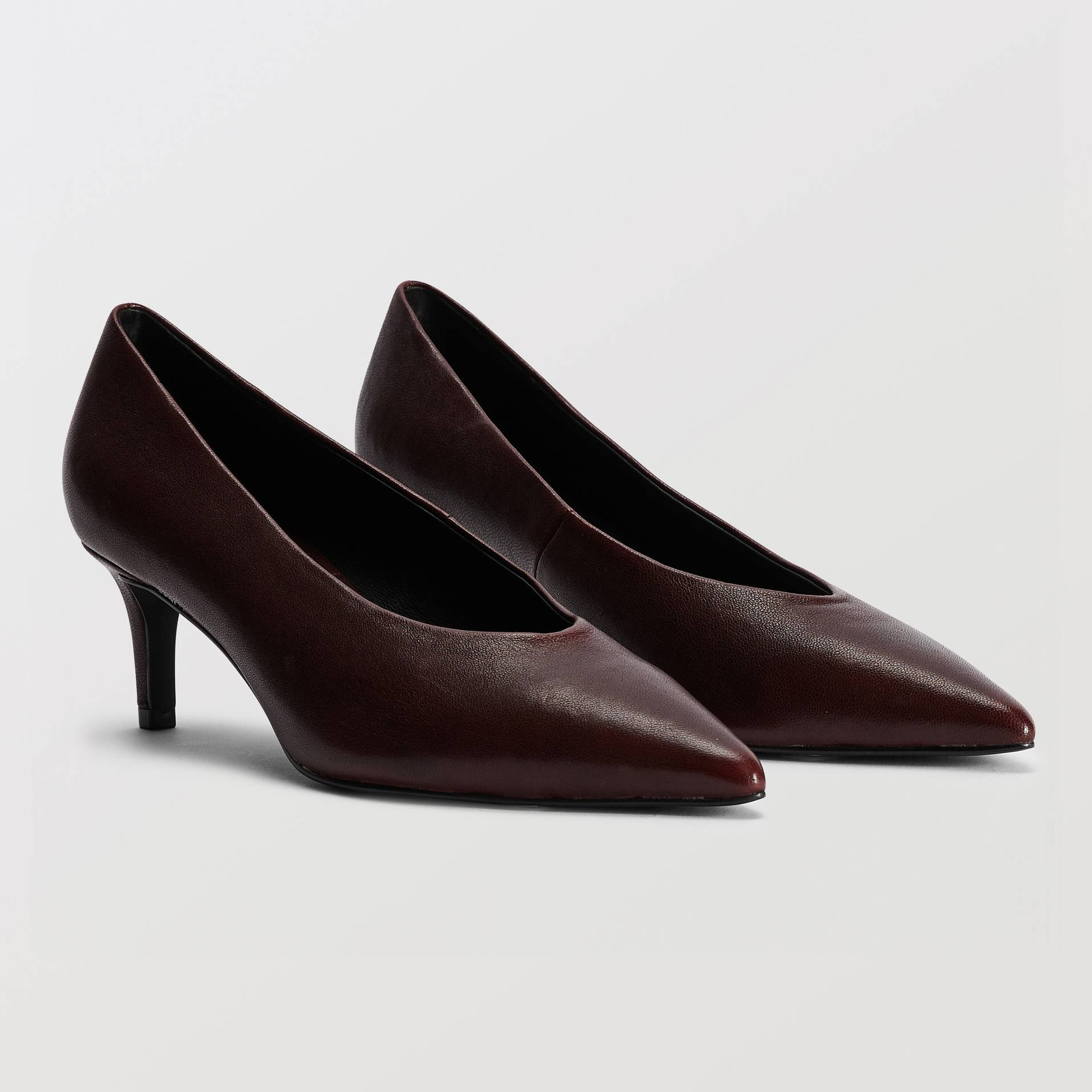 Escarpins à talon en cuir, MONOPRIX