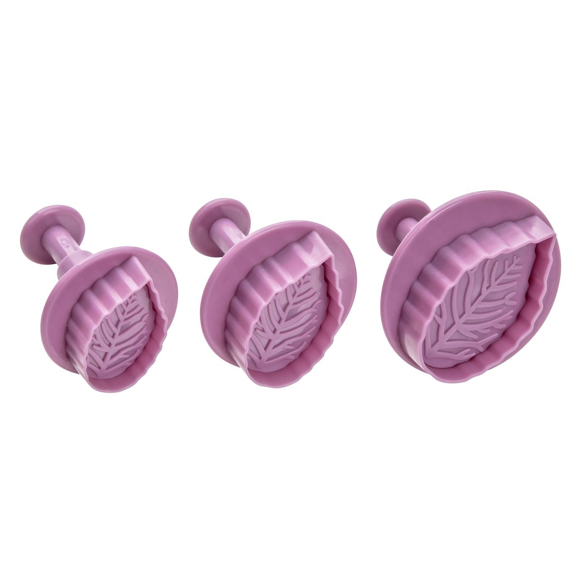 Lot de 3 emporte-pièces poussoir motif feuille, ZENKER