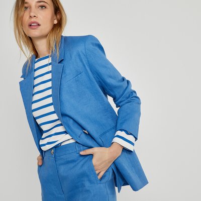 Linen Double-Breasted Blazer LA REDOUTE COLLECTIONS