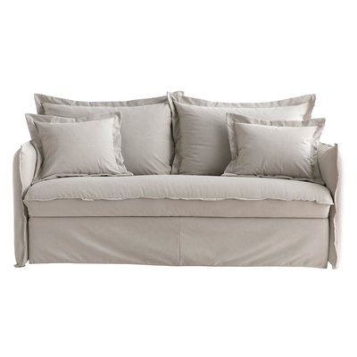 Canapé conible déhoussable en coton  avec matelas 13 cm ALDO MILIBOO