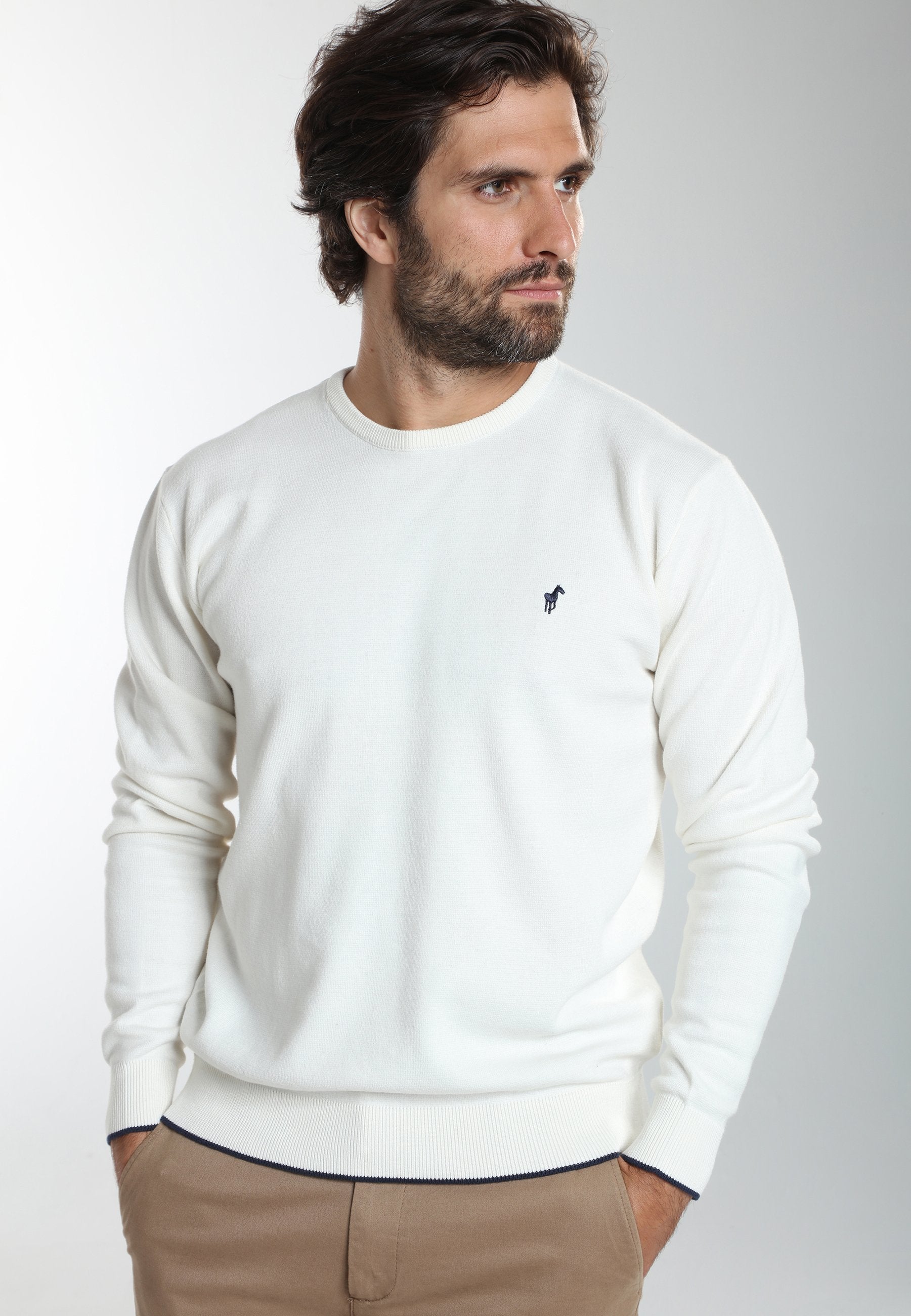 Pull col rond en coton MAXENCE, GENTLEMAN FARMER