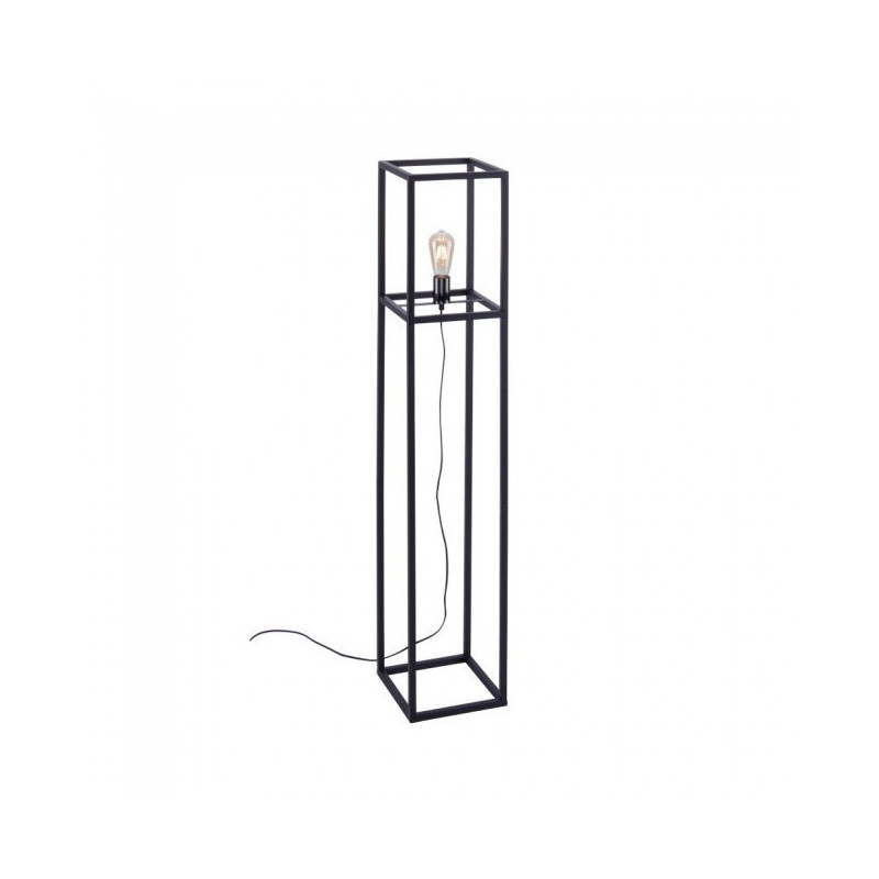 Lampadaire rectangulaire Cage noir Pour Ampoule E27, MILLUMINE