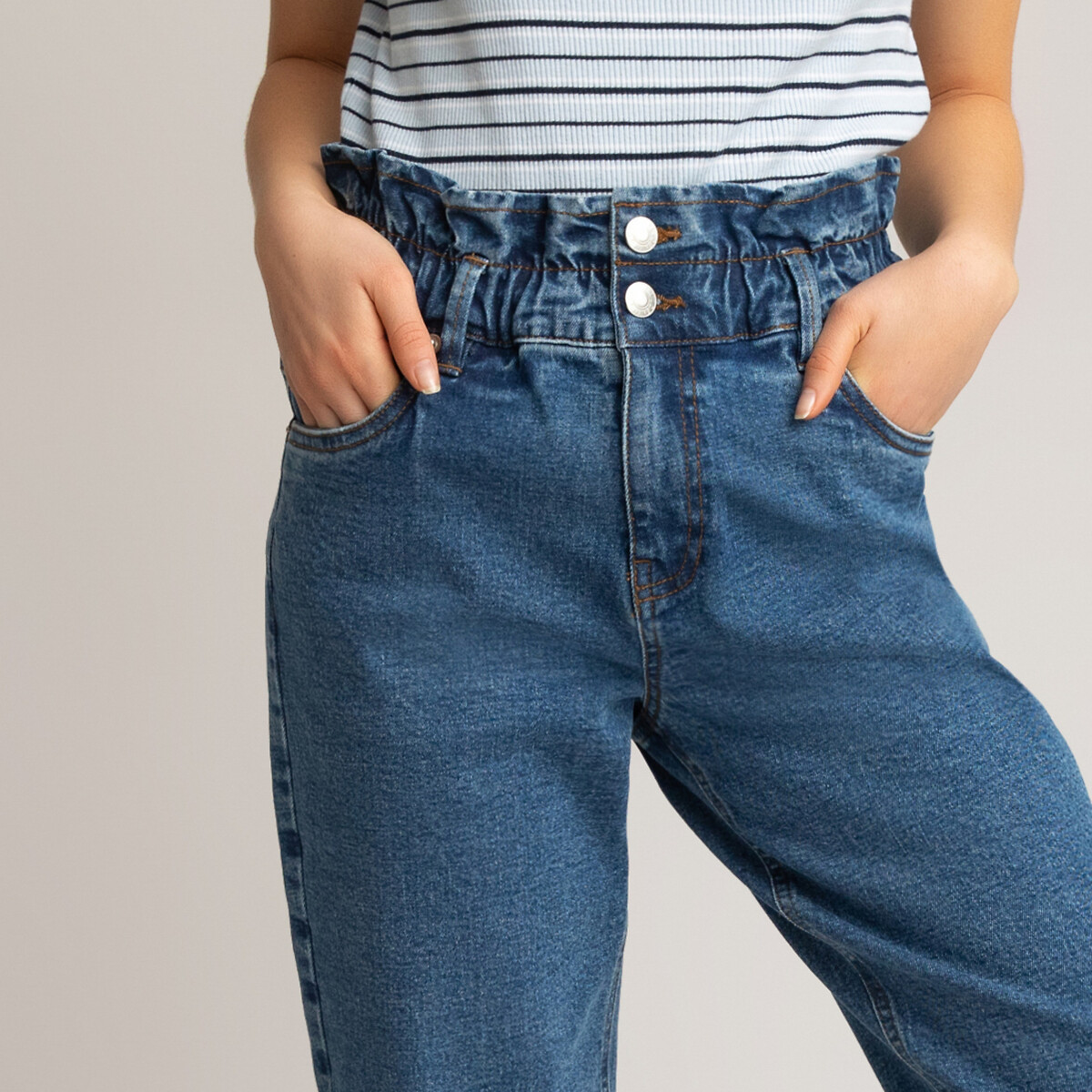 La Redoute Fille Vêtements Pantalons & Jeans Jeans Baggy & Large Jean Mom coupe baggy 