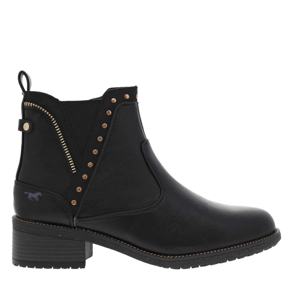 Bottine top femme clouté