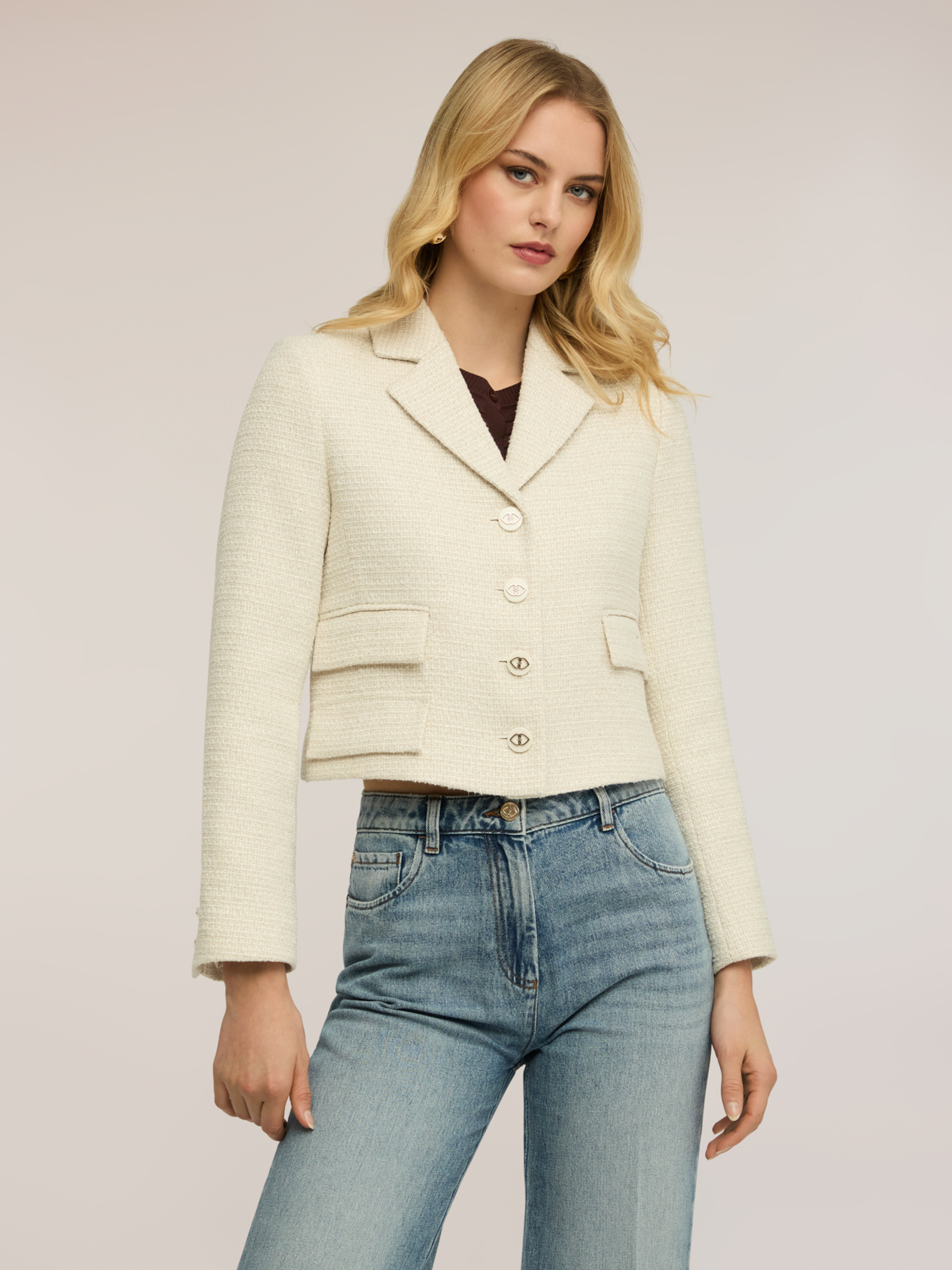 Veste courte en tissu bouclé., MOTIVI