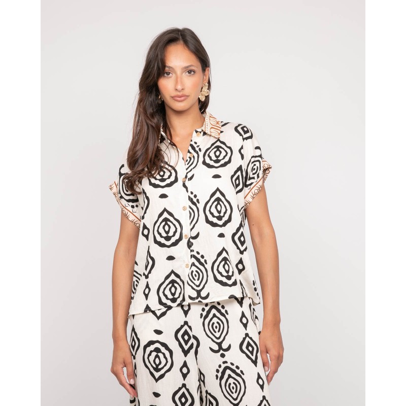 Chemise Manches Courtes Motifs Ofelia, DONA LISA