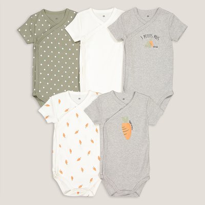 Pack of 5 Newborn Bodysuits in Cotton LA REDOUTE COLLECTIONS