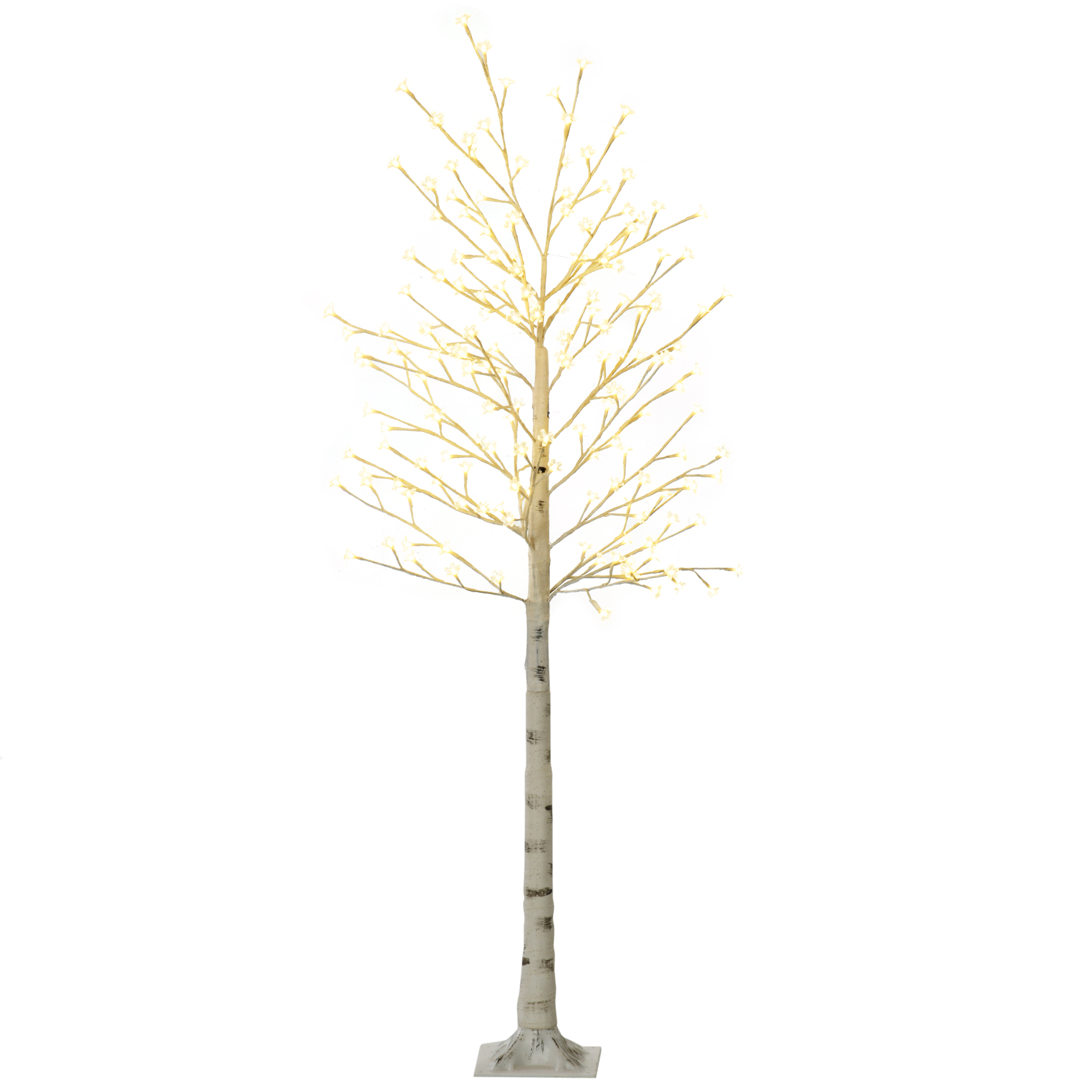 Arbre illuminé Plastique Blanc, HOMCOM