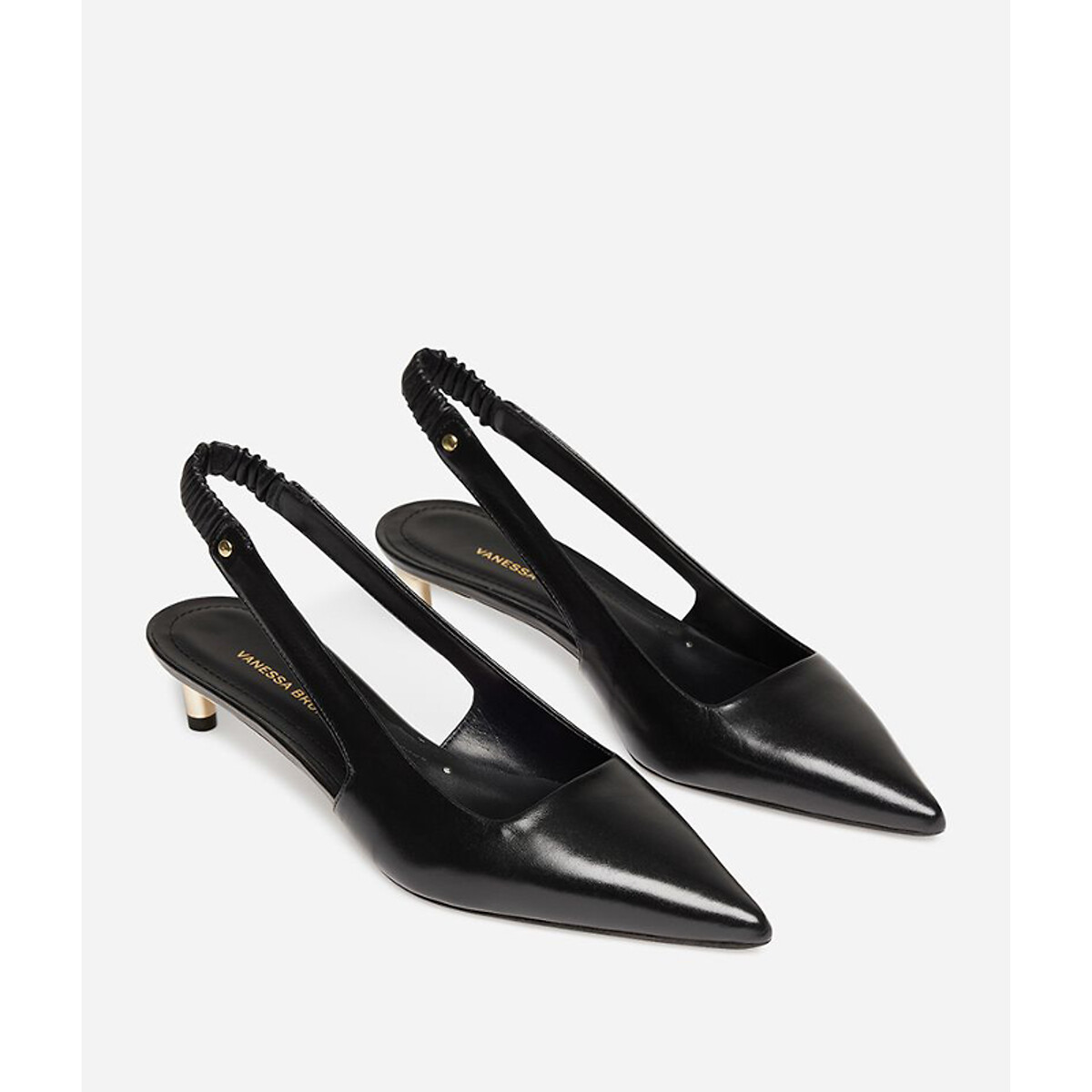 Black and white slingbacks shop