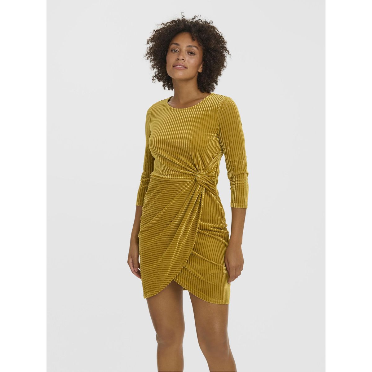 Robe deals velours jaune